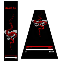 Red Snake Skull Throw Line Dart Mat - main product image