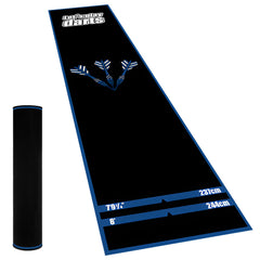 Blue Border Darts Throw Line Dart Mat - roll-up storage view