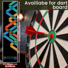 Colorful Geometric Throw Line Dart Mat - dartboard size guide image