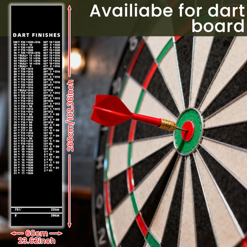 Dart Finishes Checkout Throw Line Dart Mat - dartboard size guide image
