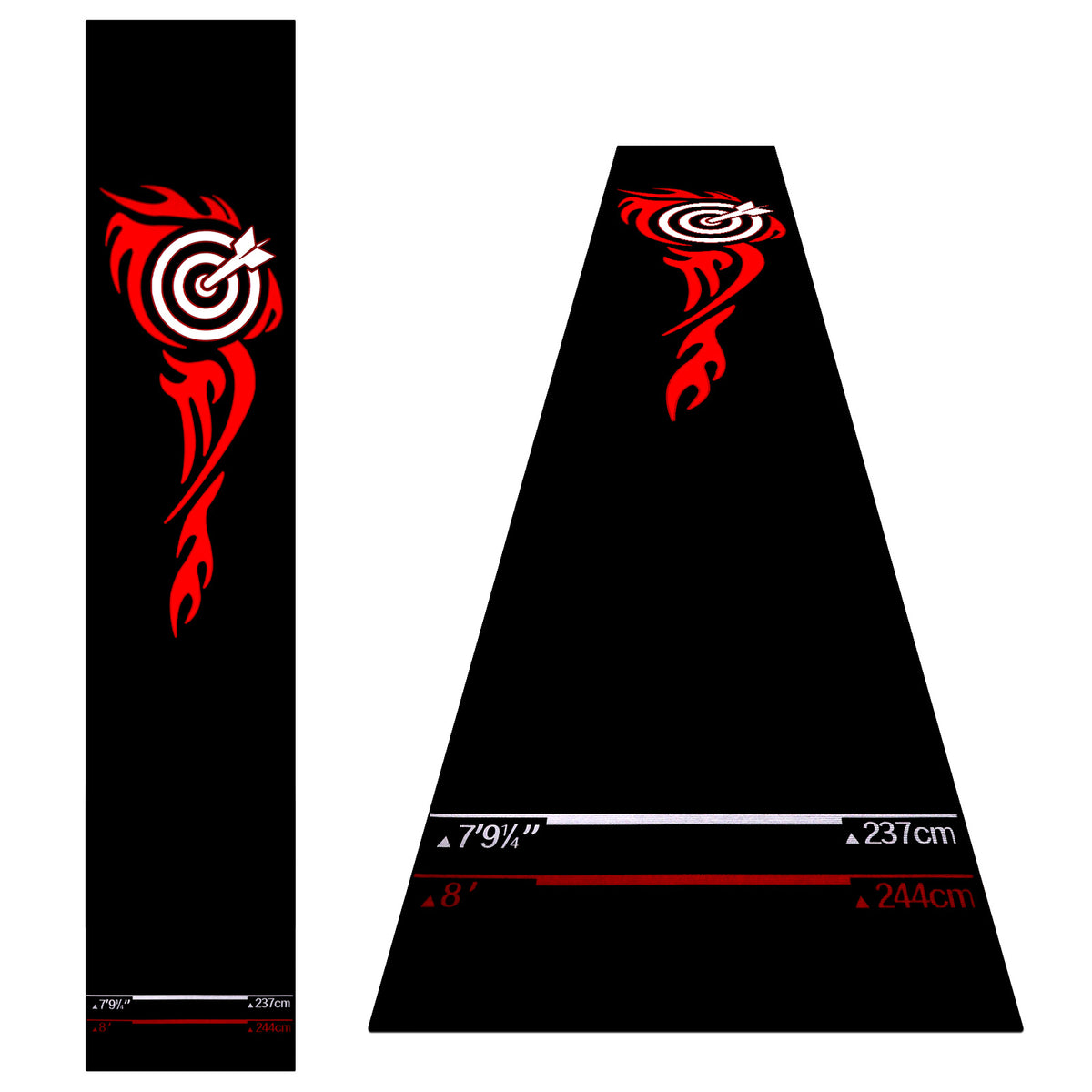 Red Target Flame Throw Line Dart Mat - main product image