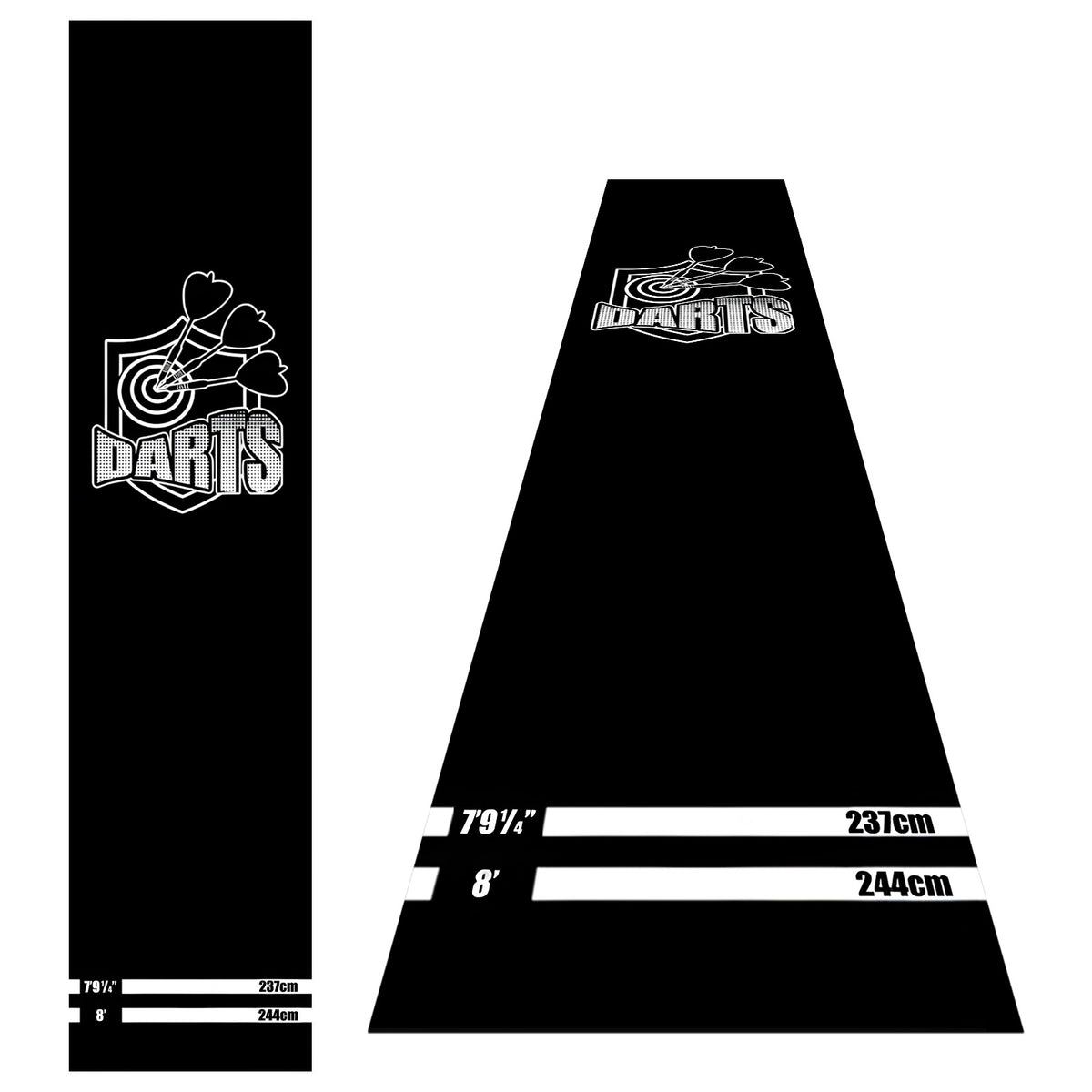 White Darts Logo Throw Line Dart Mat - main product image